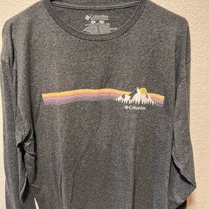 Columbia Gray Long Sleeve Tee with Mountain Design